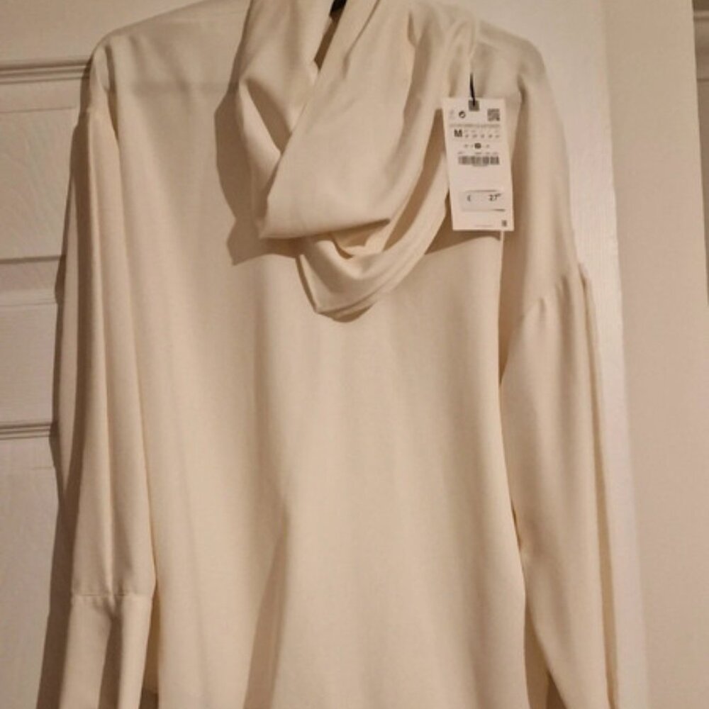 Zara women's cowl neck blouse